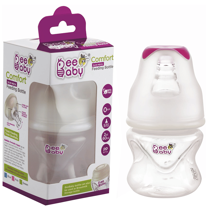 Bee Baby Feeding Bottle Comfort Slim Neck Pink