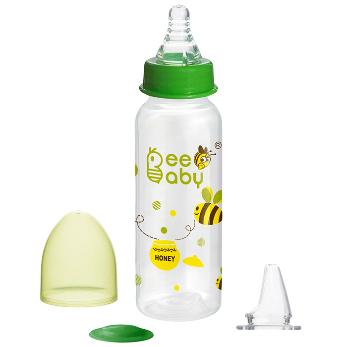 BeeBaby 2 in 1 Advance+ Baby Feeding Bottle To Sippy Bottle with Anti-Colic Silicone Nipple & Silicone Sippy Spout. 8 months+ Green