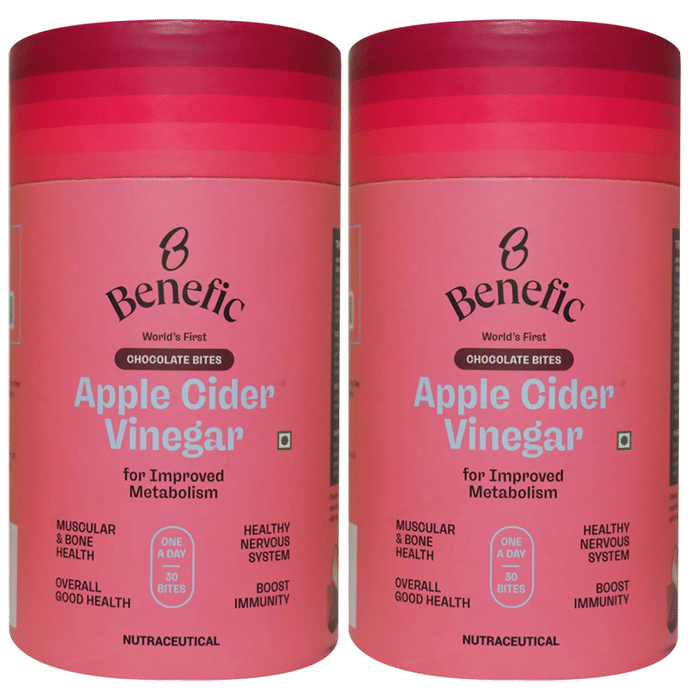 Benefic Apple Cider Vinegar Chocolate Bites for Improved Metabolism (30 Each)