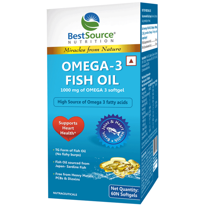 BestSource Nutrition Omega-3 720 mg Fish Oil | Softgels with EPA & DHA | For Heart Health