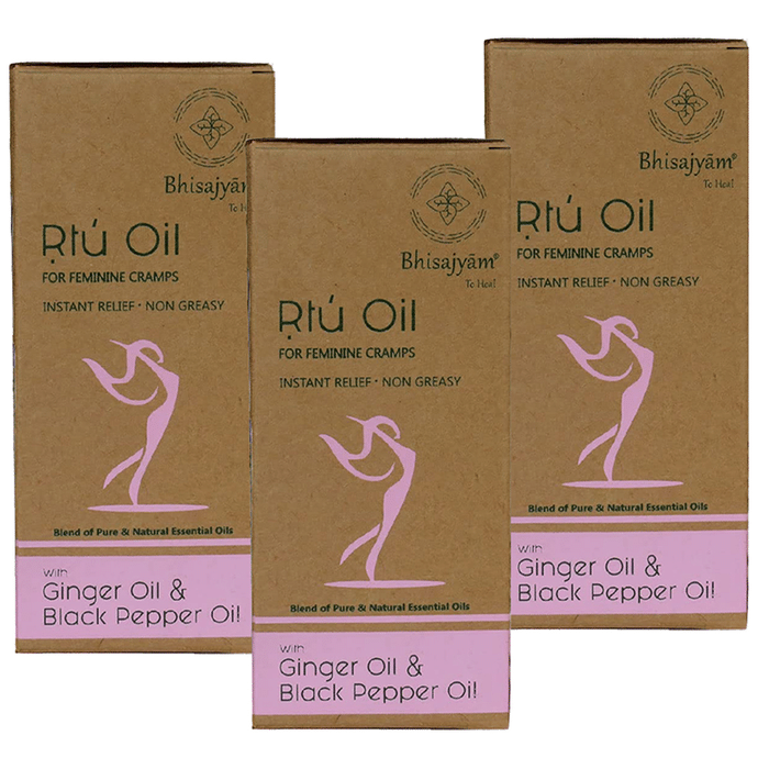 Bhisajyam Rtu Oil for Feminine Cramps (10ml Each)