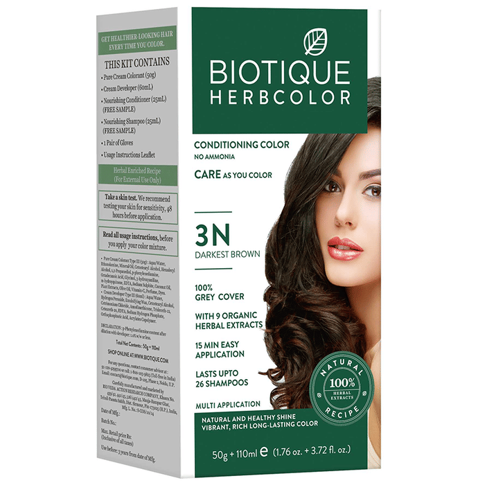 Biotique Herbcolor (50gm + 110ml) Darkest Brown