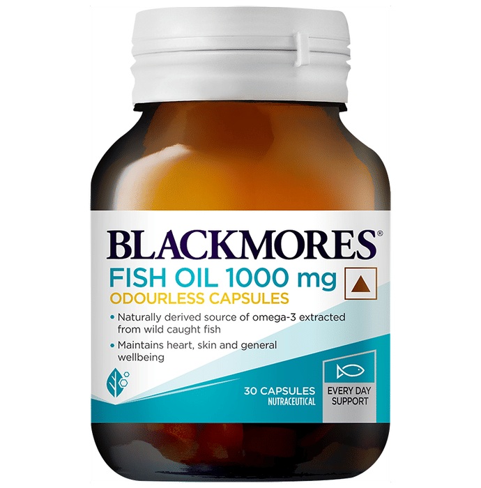 Blackmores Odourless Fish Oil 1000mg Capsule for Healthy Heart, Mind, Body & Eyes Capsule