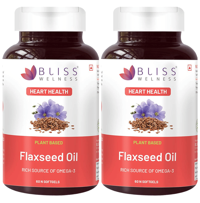 Bliss Welness Flaxseed Oil High Potency Omega-3 Softgel Capsule (60 Each)