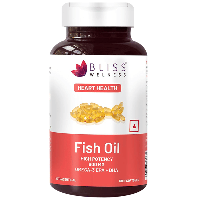 Bliss Welness Heart Health Arctic Fish Oil High Potency Omega-3 Softgel Capsule