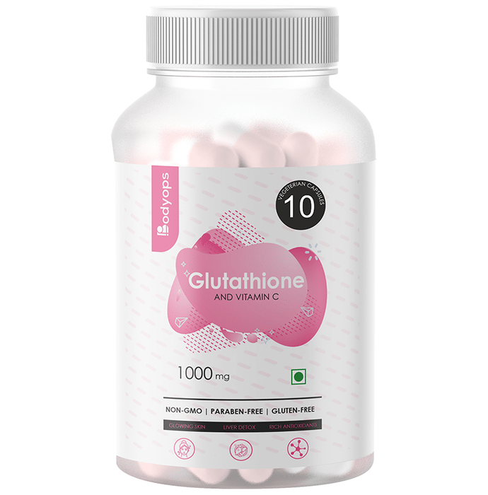 Bodyops Glutathione & Vitamin C | Veg Capsule for Healthy Skin & Antioxidant Support