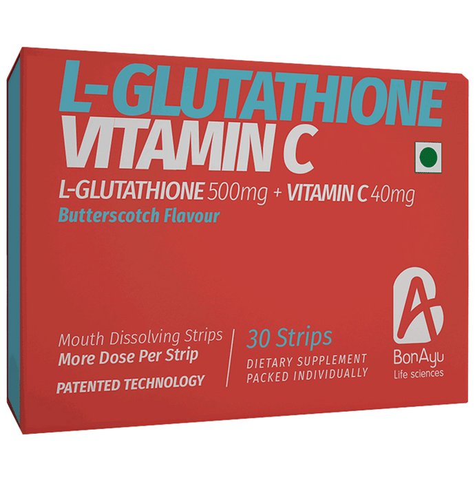 BonAyu L-Glutathione Vitamin C Mouth Dissolving Strip Butterscotch