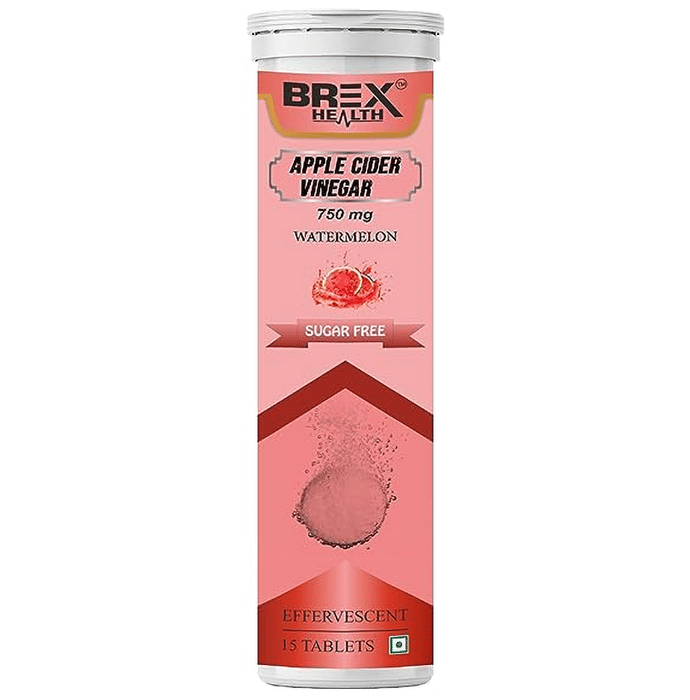 Brex Health Apple Cider Vinegar Effervescent Tablet (15 Each) Watermelon Sugar Free