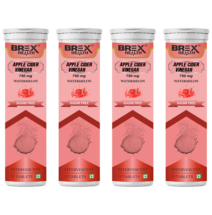Brex Health Apple Cider Vinegar Effervescent Tablet (15 Each) Watermelon Sugar Free