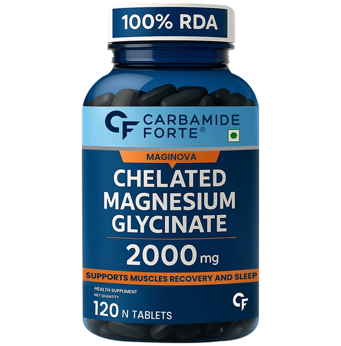 Carbamide Forte Chelated Magnesium Glycinate 2000mg for Muscle Recovery & Sleep Support | Tablet