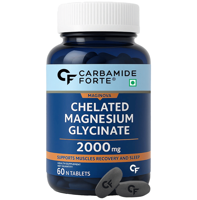 Carbamide Forte Chelated Magnesium Glycinate 2000mg for Muscle Recovery & Sleep Support | Tablet