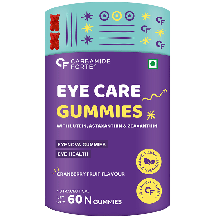 Carbamide Forte Eye Care Gummies with Lutein and Zeaxanthin Cranberry