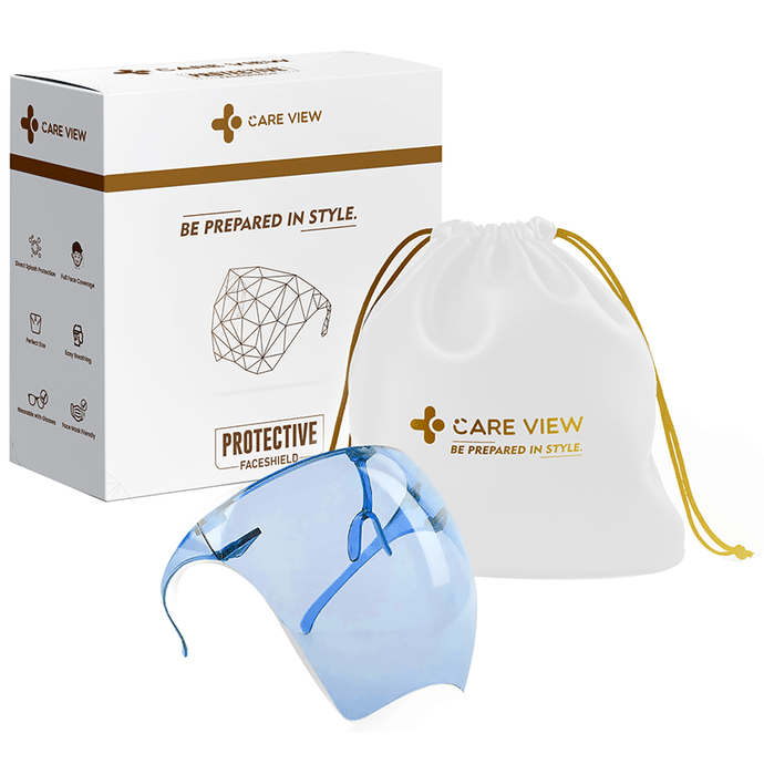 Care View Goggle Style Clear Vision Protective Face Shield Blue