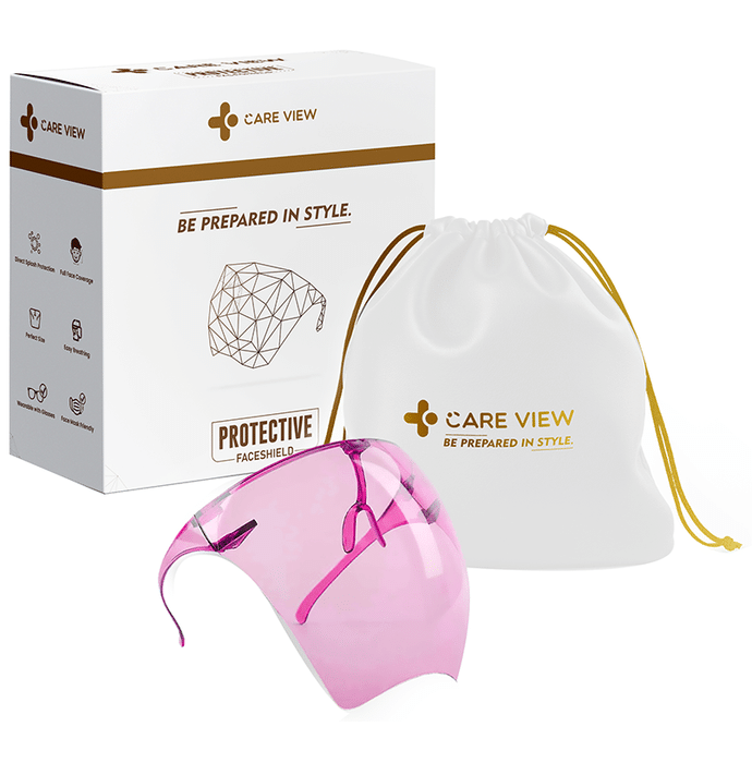 Care View Goggle Style Clear Vision Protective Face Shield Pink