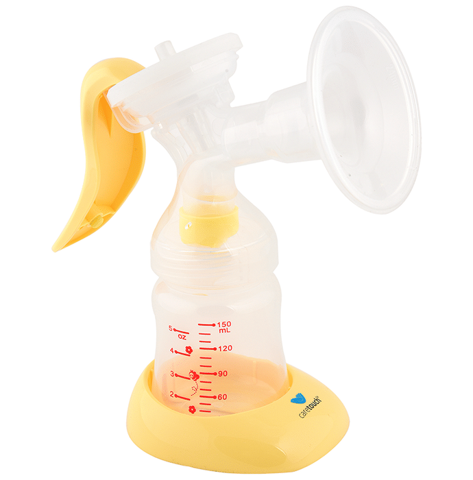 Caretouch First Feed Manual Breast Pump Yellow