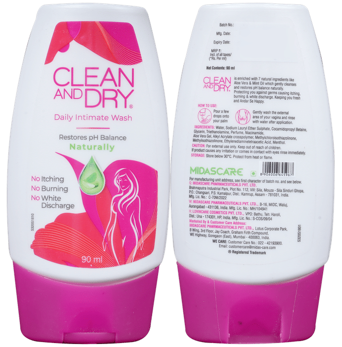 Clean and Dry Women's Daily Intimate Wash | Restores pH Balance
