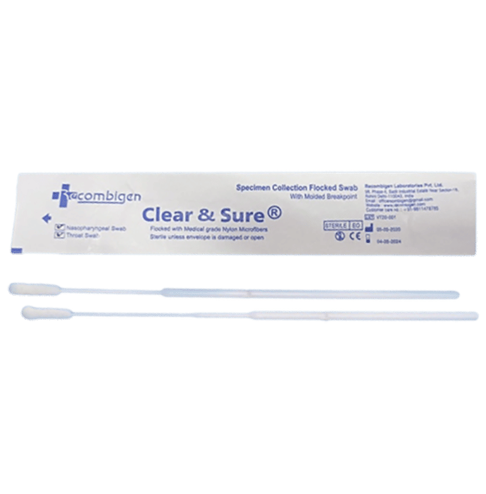 Clear & Sure Specimen Collection Flocked Swab