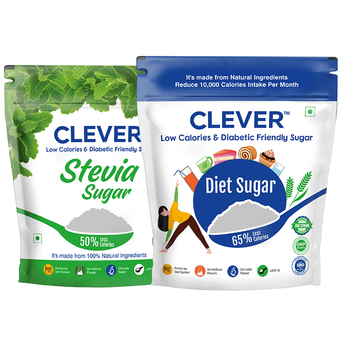 Clever Clever Combo Pack of Stevia Sugar & Diet Sugar (500gm Each)
