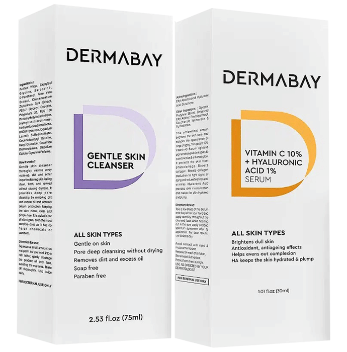Combo Pack of Dermabay Vitamin C Face Serum (30ml) & Dermabay Face Wash (75 ml)
