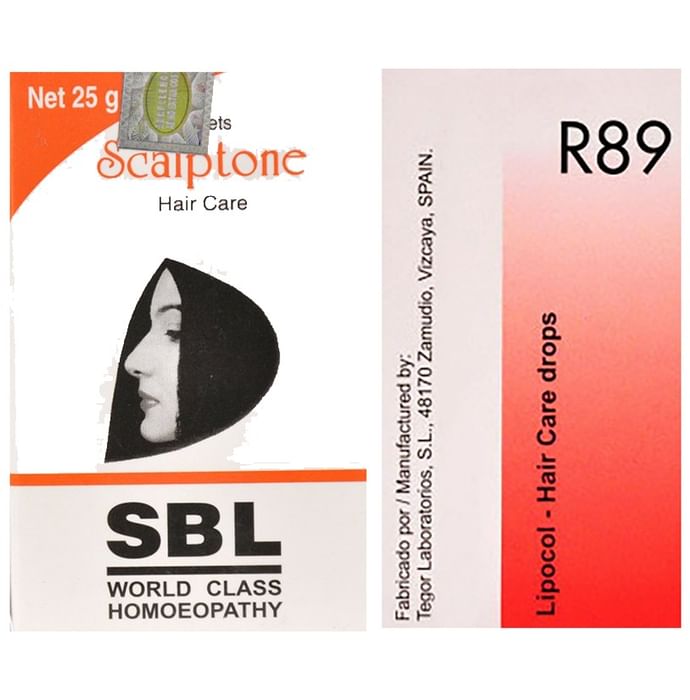 Combo Pack of Dr. Reckeweg R89 Hair Care Drop 30ml & SBL Scalptone Tablet 25gm