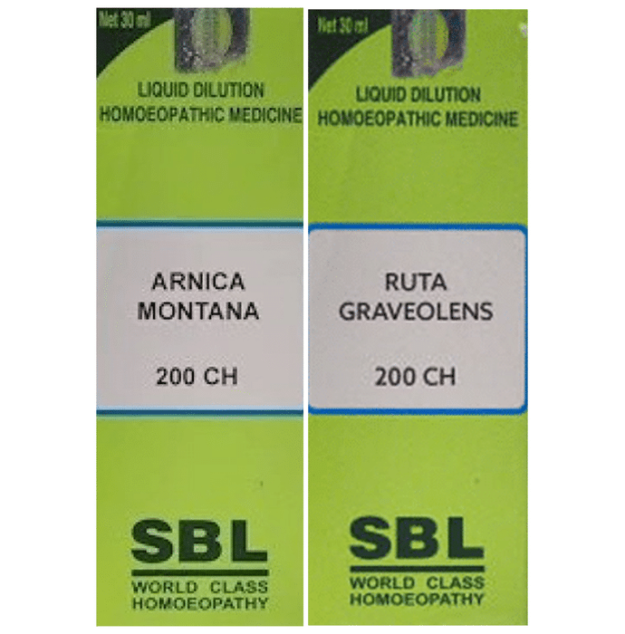 Combo Pack of SBL Arnica Montana Dilution 200 CH & SBL Ruta Graveolens Dilution 200 CH (30ml Each)