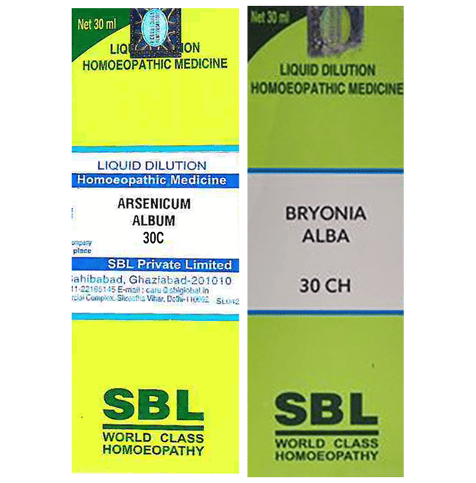 Combo Pack of SBL Arsenicum Album Dilution 30 CH & SBL Bryonia Alba Dilution 30 CH (30ml Each)