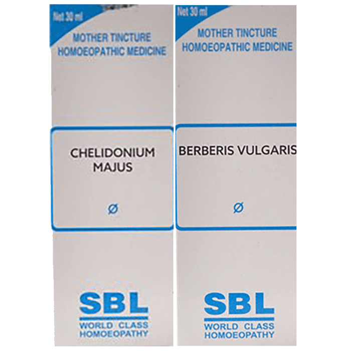 Combo Pack of SBL Berberis Vulgaris Mother Tincture Q & SBL Chelidonium Majus Mother Tincture Q (30ml Each)