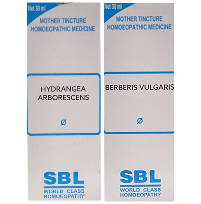Combo Pack of SBL Berberis Vulgaris Mother Tincture Q & SBL Hydrangea Arborescens Mother Tincture Q (30ml Each)