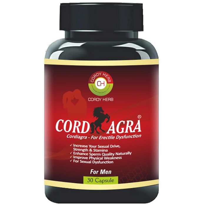 Cordy Herb Cordiagra Stamina & Energy Booster, Men's Sexual Wellness Capsule for Erectile Dysfunction with Cordyceps, Honey Goat Weed,Tongat Ali, Maca Root , Ginseng , Ashwagandha