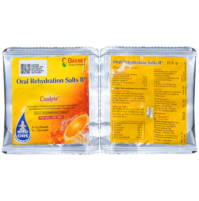 Coslyte Powder with Electrolytes | For Oral Rehydration Therapy