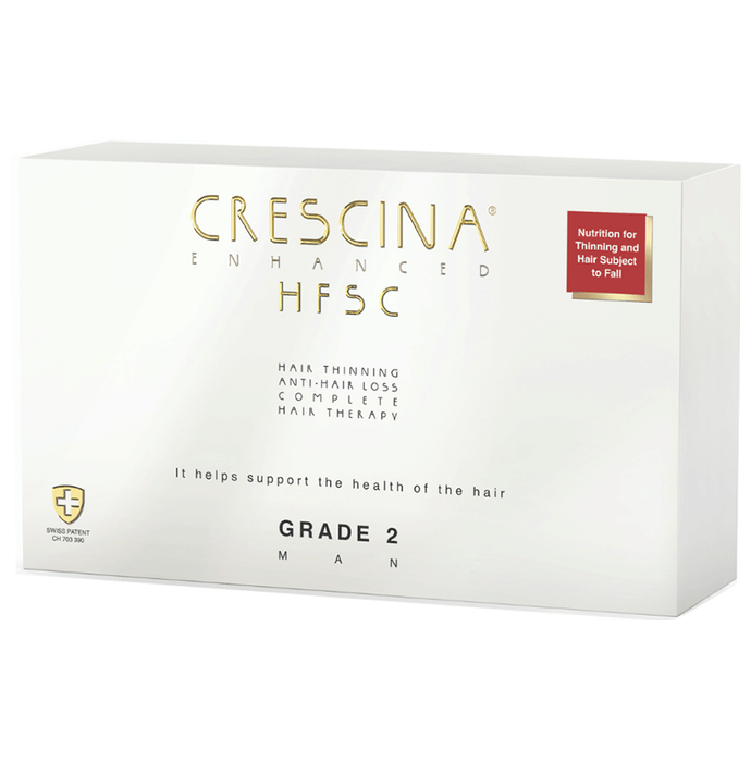 Crescina Enhanced HFSC Hair Thining Anti-Hair Loss Complete Hair Therapy Grade 2 for Man (3.5ml Each)