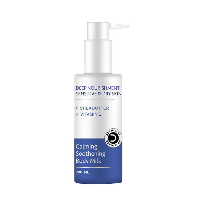 Dermisrty Combo Pack of Sensitive Dry Skin Gentle Cleanser Shea Butter Body Wash & Vitamin E Milk Lotion (200ml Each)