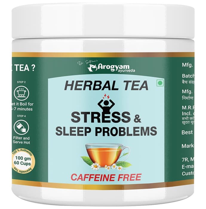 Dr. Satnam's Arogyam Ayurveda Herbal Tea for Stress & Sleep Problems Caffeine Free