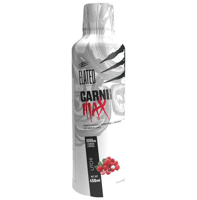 Elated Sports Science Carni Max with L-Carnitine L-Tartrate for Weight Loss | Flavour Litchi
