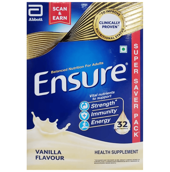 Ensure Powder Complete Balanced Drink for Adults | For Strength, Immunity & Energy | With Essential Vitamins | Nutrition Formula Vanilla