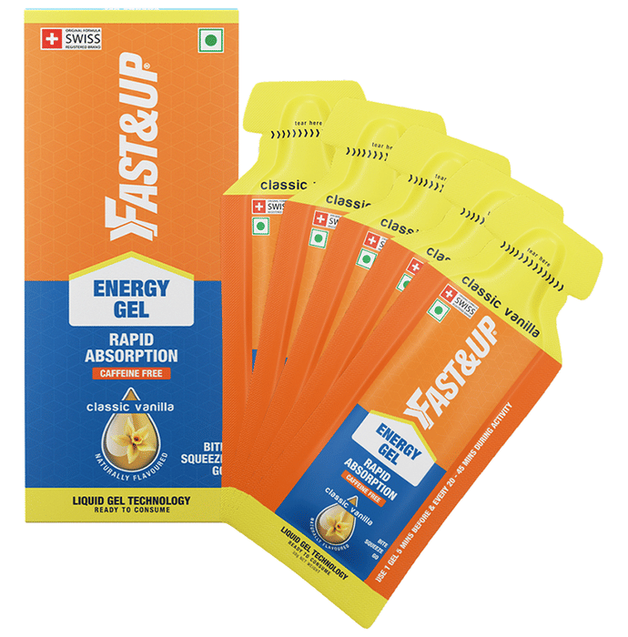 Fast&Up Gel Sachet | Rapid Absorption & Liquid Gel Technology | Flavour Classic Vanilla Caffeine Free