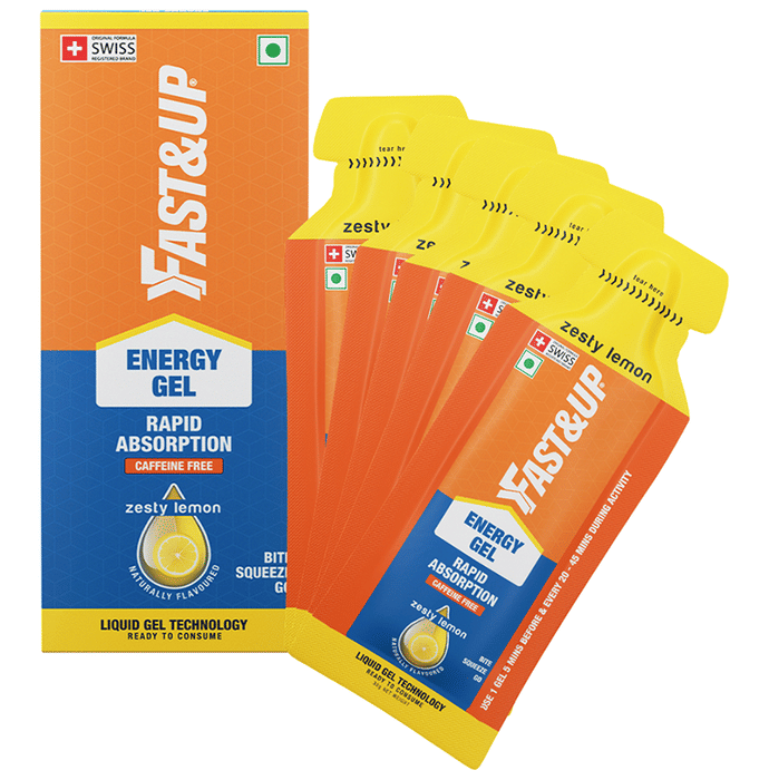 Fast&Up Gel Sachet | Rapid Absorption & Liquid Gel Technology | Flavour Zesty Lemon Caffeine Free
