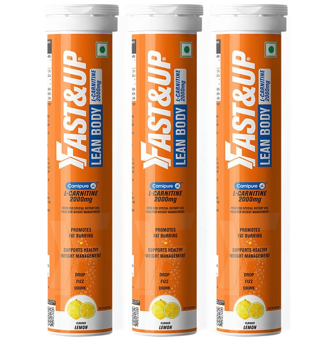 Fast&Up Lean Body with L-Carnitine 2000mg Effervescent Tablets (20 Each) Lemon