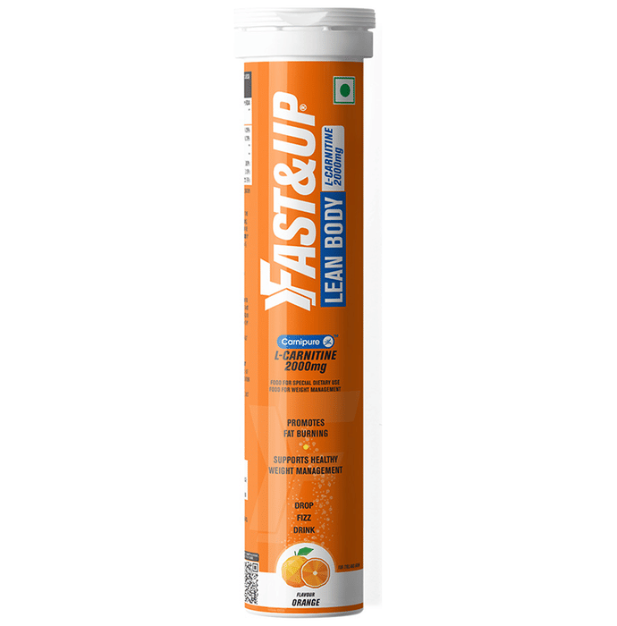 Fast&Up Lean Body with L-Carnitine 2000mg Effervescent Tablets (20 Each) Orange