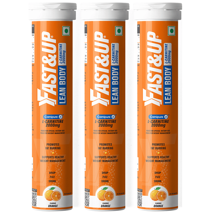 Fast&Up Lean Body with L-Carnitine 2000mg Effervescent Tablets (20 Each) Orange