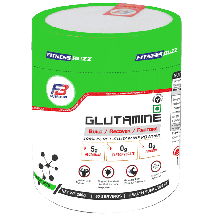 FB Nutrition Glutamine 100% Pure L-Glutamine Powder Unflavored
