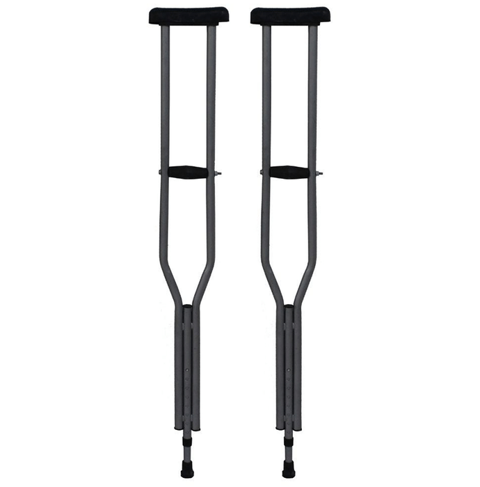 Fidelis Under Arm Crutches Heavy Weight Adjustable - Powder Coating Grey Mild Steel