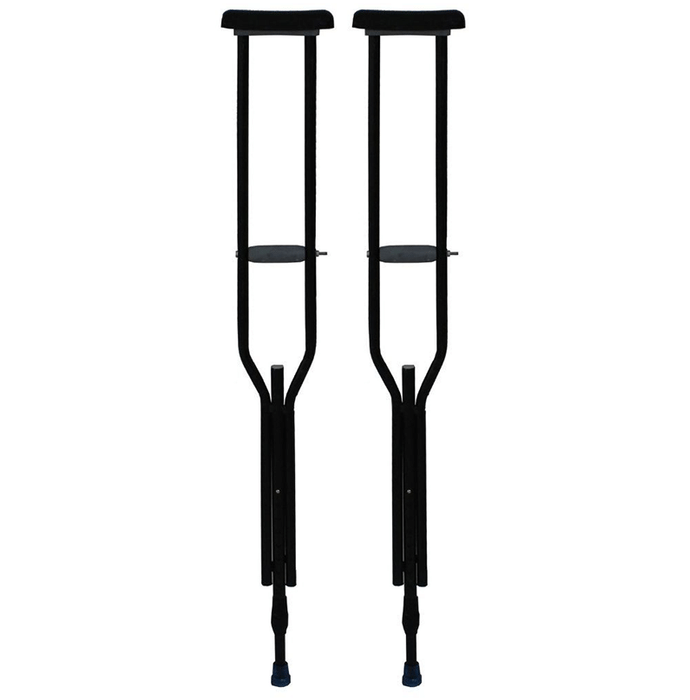 Fidelis Under Arm Crutches Light Weight - Powder Coating Black Mild Steel
