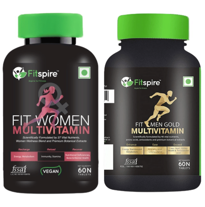 Fitspire Combo Pack of Fit Women Multivitamin Tablet and Fit Men Gold Multivitamin Tablet (60 Each)