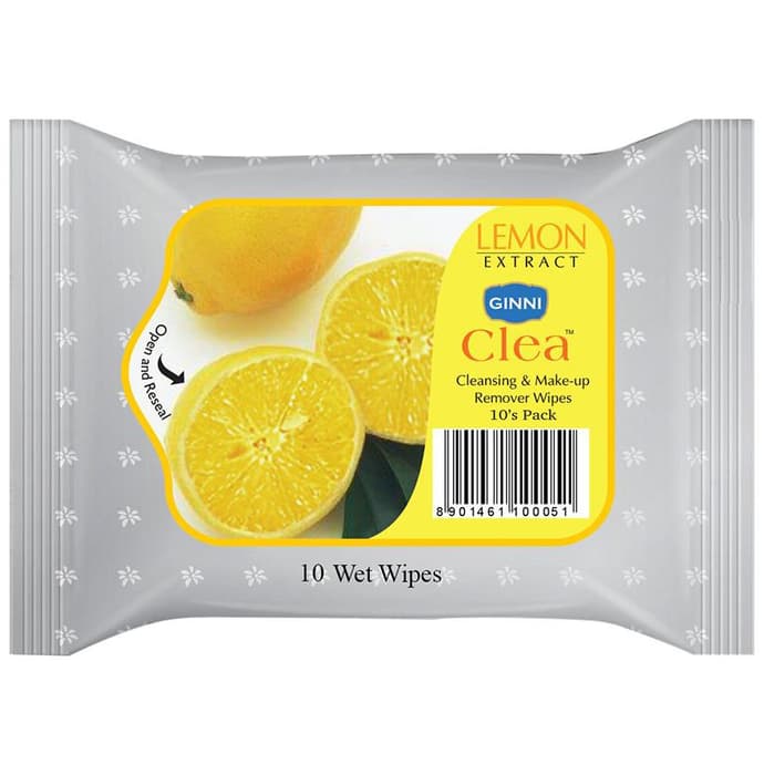 Ginni Clea Cleansing & Make-Up Remover Wipes Lemon Extract