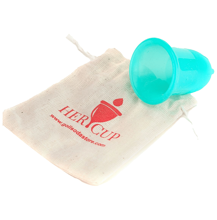 Goli Soda Her Cup Platinum-Cured Medical Grade Silicone Menstrual Cup Unit Teal Regular