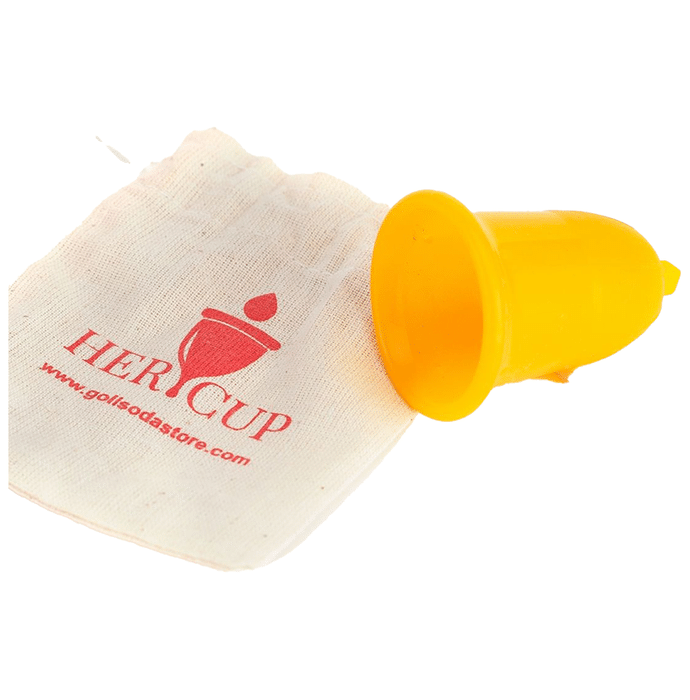 Goli Soda Her Cup Platinum-Cured Medical Grade Silicone Menstrual Cup Unit Yellow Regular