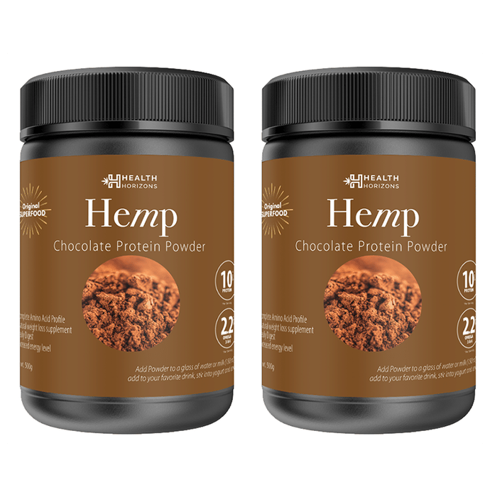 Health Horizons Hemp Protein Powder (500gm Each) for Lean Muscles Chocolate