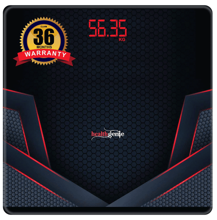 Healthgenie Digital Weight Machine with Magic Hidden LED Display Multicolor Sporty Red