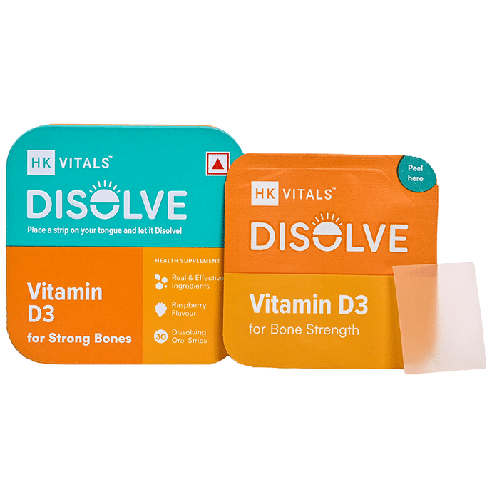 Healthkart HK Vitals Disolve Vitamin D Strip Raspberry